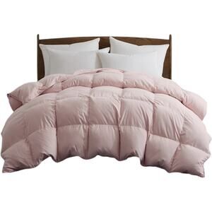 Unikome 360 Thread Count All Season Goose Down Feather Comforter Pink Twin